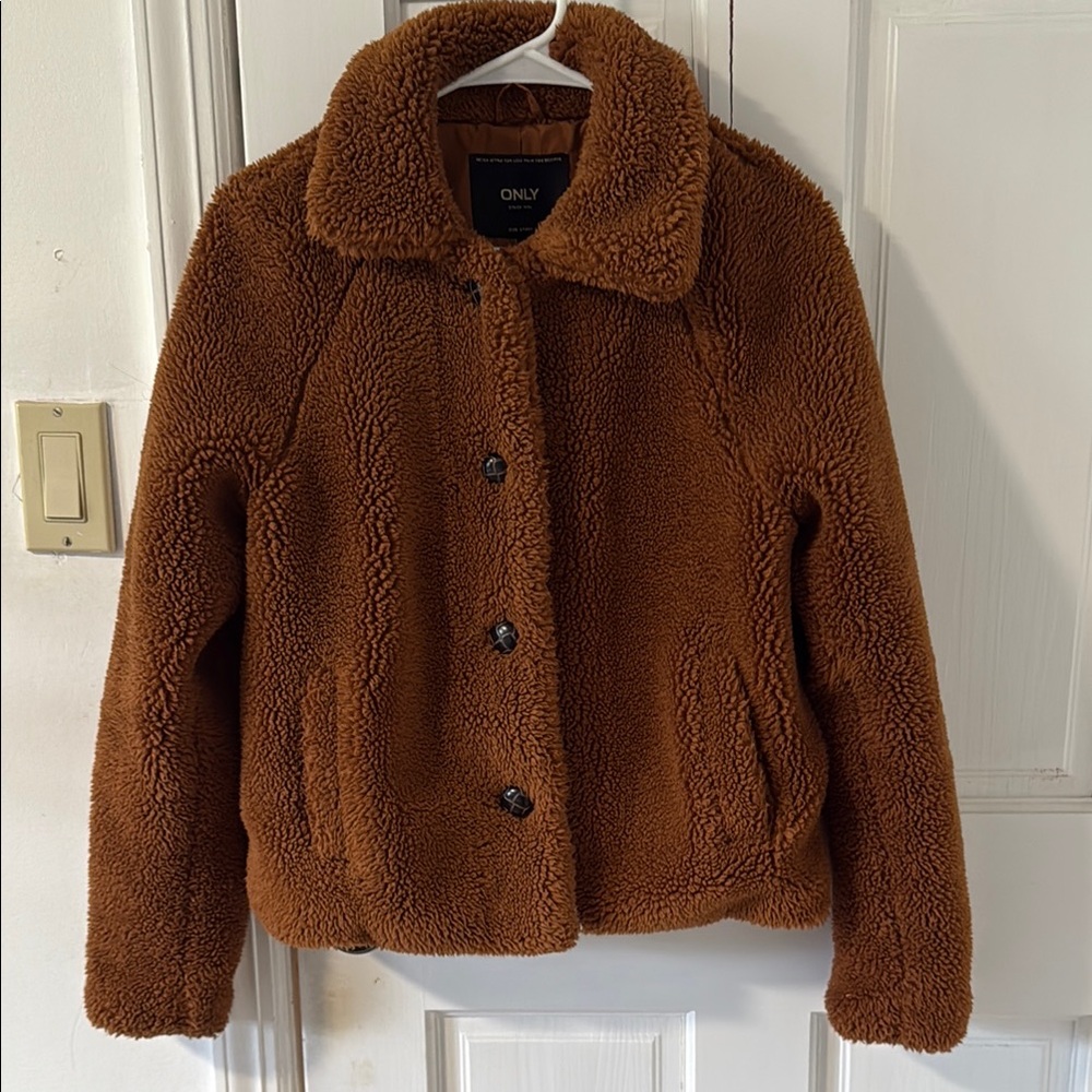 Only Brown Teddy Jacket Cozy Sherpa Style